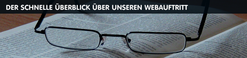 Der schnelle Ueberblick ueber unseren Webauftritt